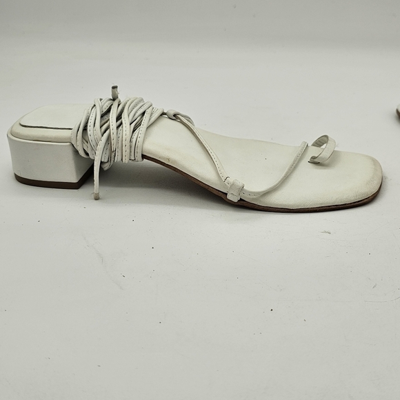 JEFFREY CAMPBELL Agate 2 Leather Sandal Color White Size 8 EU 39 Lace Up - Picture 6 of 14